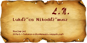 Lukács Nikodémusz névjegykártya